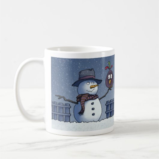 Snowman mit Bird Kaffeetasse (Links)