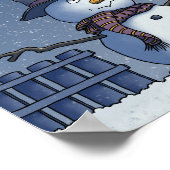 Snowman mit Bird Poster (Ecke)