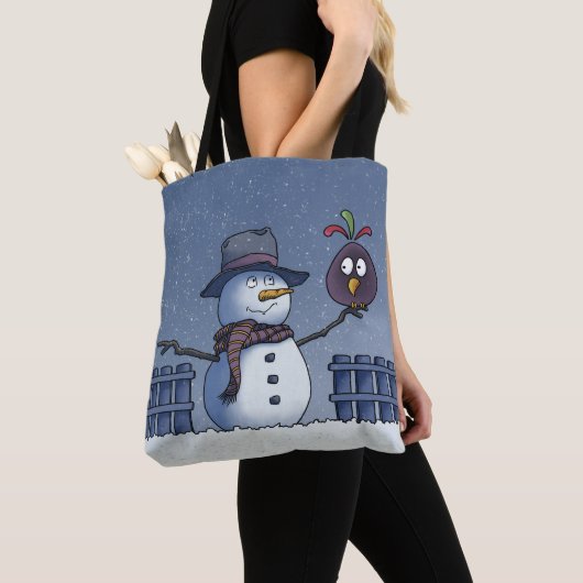Snowman mit Bird Tasche (Von Nahem)