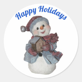 Snowman mit Birdhouse Winter Sticker