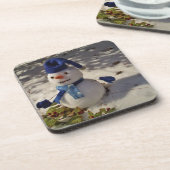 Snowman mit Blue Hat und Scarf Untersetzer (Linke Seite)