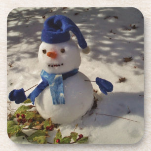 Snowman mit Blue Hat und Scarf Untersetzer