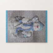 Snowman mit Broom Puzzle (Horizontal)