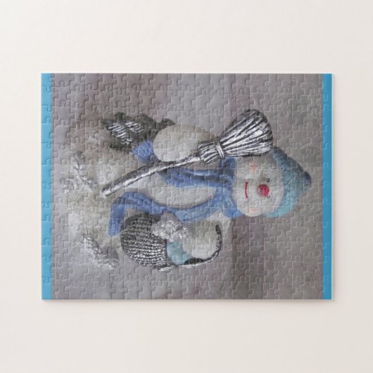 Snowman mit Broom Puzzle (Horizontal)