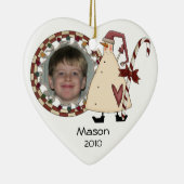 Snowman mit Candy Cane Foto Ornament (Rechts)