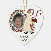 Snowman mit Candy Cane Foto Ornament (Links)