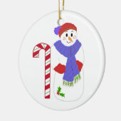 Snowman mit Candy Cane Keramikornament (Links)
