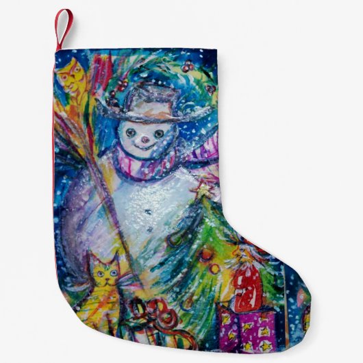 SNOWMAN MIT CHRISTMAS BAUM UND SPIELZEUG KLEINER WEIHNACHTSSTRUMPF (Vorderseite)