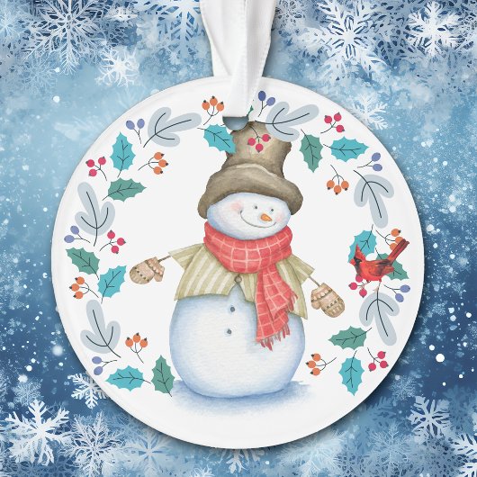 Snowman mit den Kindern des Roten Vogelkriegs Ornament