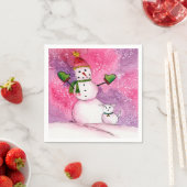 Snowman mit Dig Cocktail Paper Napkin Serviette (Beispiel)