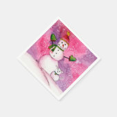 Snowman mit Dig Cocktail Paper Napkin Serviette (Ecke)