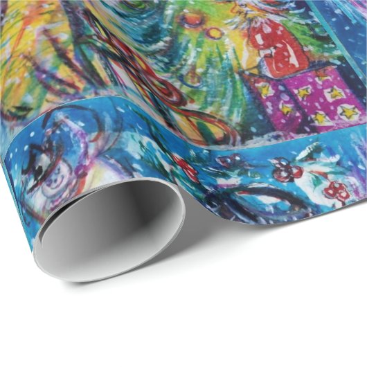 SNOWMAN MIT EIGENEM, CHRISTMAS BAUM UND SPIELZEUG GESCHENKPAPIER (Rolleneckpunkt)