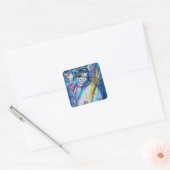 SNOWMAN MIT EIGENEM URLAUB IN DER WINTERNACHT QUADRATISCHER AUFKLEBER (Umschlag)