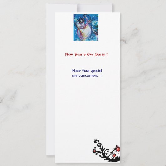 SNOWMAN MIT EIGENSCHAFT , Silvester-Party Einladung (Rückseite)