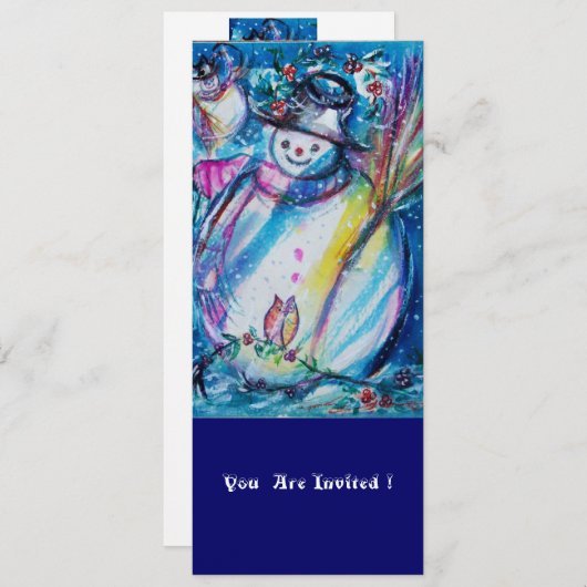 SNOWMAN MIT EIGENSCHAFT , Silvester-Party Einladung (Vorne/Hinten)