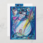 SNOWMAN MIT EIGENSCHAFT , Silvester-Party Einladung (Vorne/Hinten)