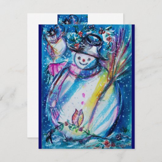 SNOWMAN MIT EIGENSCHAFT , Silvester-Party Einladung (Vorne/Hinten)