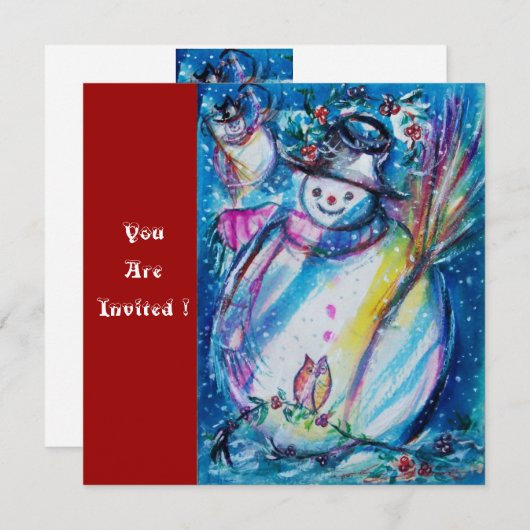 SNOWMAN MIT EIGENSCHAFT , Silvester-Party Einladung (Vorne/Hinten)