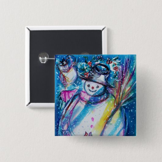 SNOWMAN MIT EIGENTUM BUTTON (Vorne & Hinten)