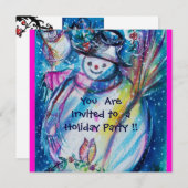 SNOWMAN MIT EIGENTUM , FERIENPARTEI EINLADUNG (Vorne/Hinten)