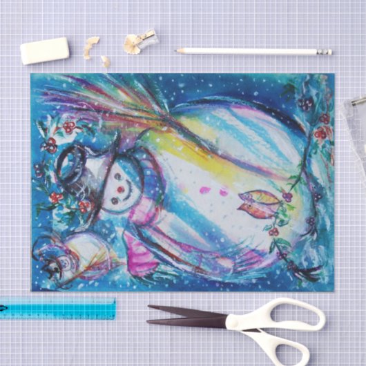 SNOWMAN MIT EIM, Wintersaison, Weihnachten Seidenpapier (Handwerk)