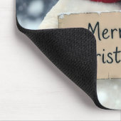 Snowman mit einem fröhlichen Weihnachtszeichen Mousepad (Ecke)