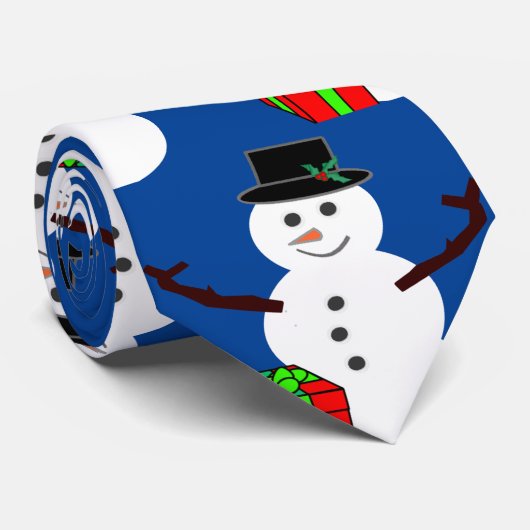 Snowman mit einem Geschenk Krawatte (Gerollt)