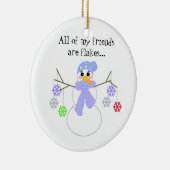 Snowman mit Flakey Friends Keramikornament (Rechts)
