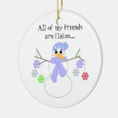 Snowman mit Flakey Friends Keramikornament (Links)
