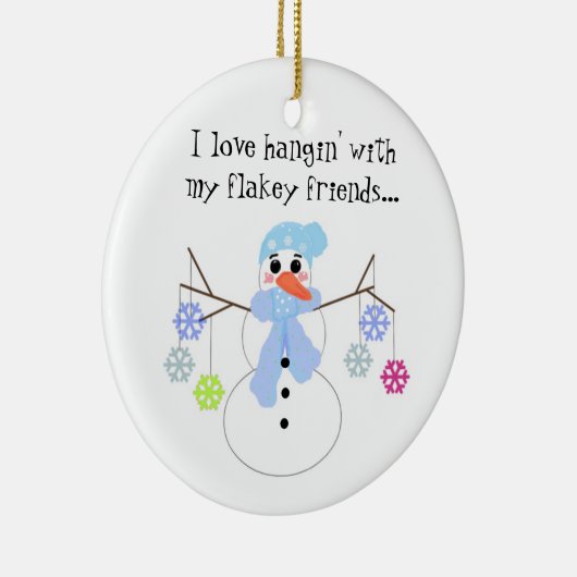 Snowman mit Funny Sprichwort Keramik Ornament (Rechts)