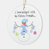 Snowman mit Funny Sprichwort Keramik Ornament (Links)