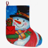 Snowman mit Geschenken Großer Weihnachtsstrumpf (Vorderseite)