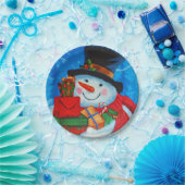 Snowman mit Geschenken Pappteller (Party)