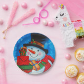 Snowman mit Geschenken Pappteller (Party)