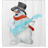 Snowman mit Gitarre Funny Shotain Vorhang (Vorderseite)