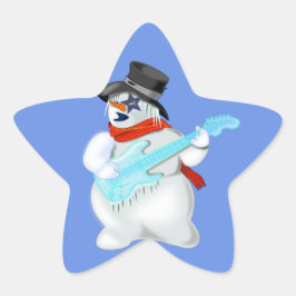 Snowman mit Gitarrenaufkleber - individuell anpass Stern-Aufkleber