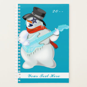 Snowman mit Guitar Funny Planner Personalisiert Planer