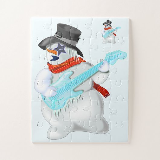 Snowman mit Guitar Jigsaw Puzzle Geschenk (Vertikal)
