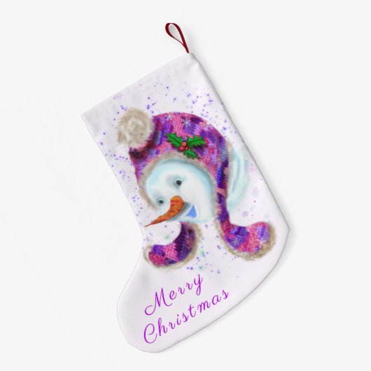 Snowman mit Hat Christmas Strumpf Kleiner Weihnachtsstrumpf (Rückseite (Hängend))