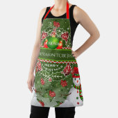 Snowman mit Holly Berries und DEINEM NAMEN auf GRE Schürze (InSitu)