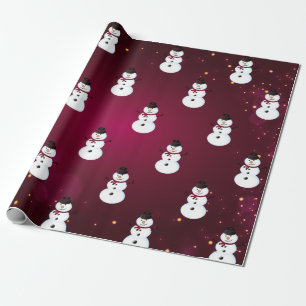 Snowman mit Hut Red Geschenkpapier