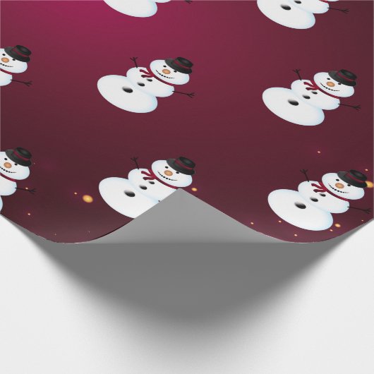 Snowman mit Hut Red Geschenkpapier (Ecke)