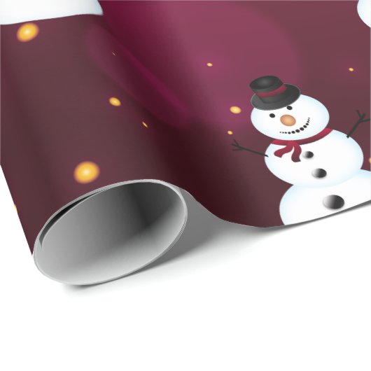 Snowman mit Hut Red Geschenkpapier (Rolleneckpunkt)