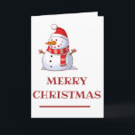 Snowman mit Hut und Scarf Feiertagskarte<br><div class="desc">schöner festlicher Schneemann</div>