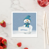Snowman mit Let It Snow Sign Serviette (Beispiel)