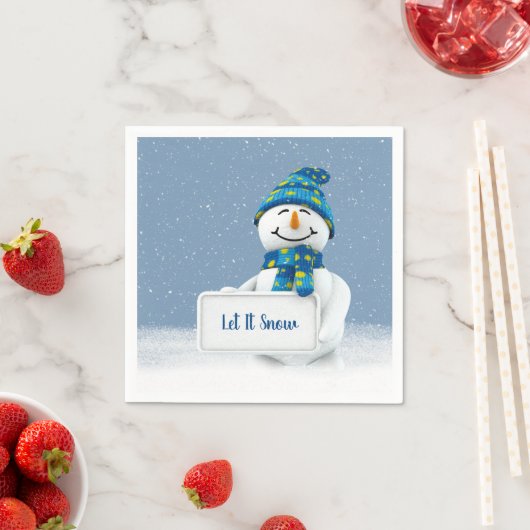 Snowman mit Let It Snow Sign Serviette (Beispiel)