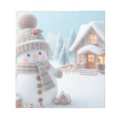 Snowman mit MistletoChristmas Notepad Notizblock (Vorderseite)