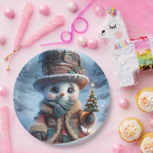 Snowman mit Neujahrsbaum, Weihnachten, Autor Nat Pappteller (Party)