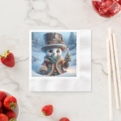 Snowman mit Neujahrsbaum, Weihnachten, Autor Nat Serviette (Beispiel)