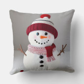 Snowman mit niedlichem Hut Kissen (Rückseite)
